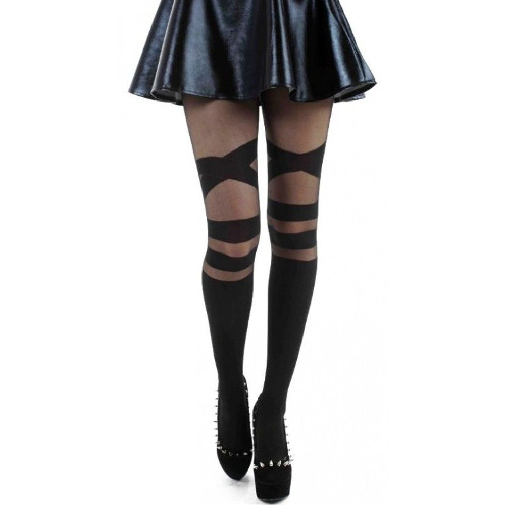 * V strap sheer tights black * V strap sheer tights black